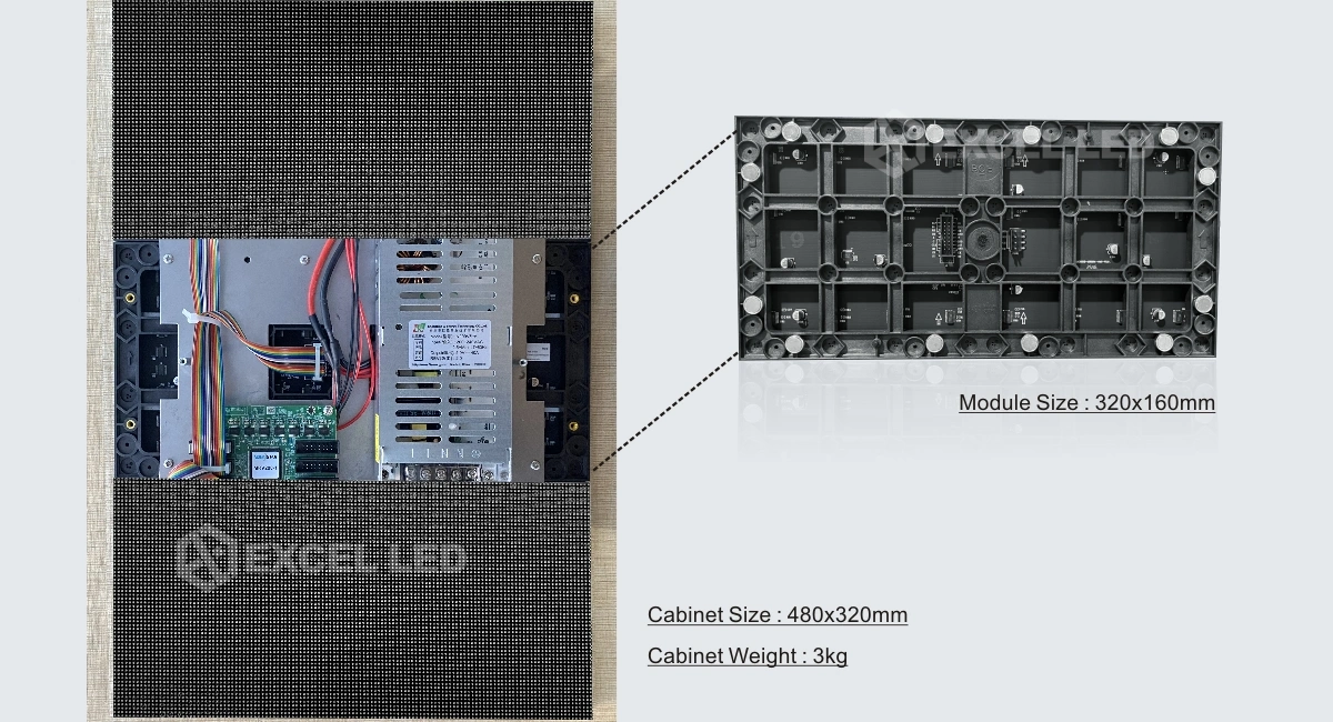 480×320mm Indoor LED Screen Cabinet Dimensions
