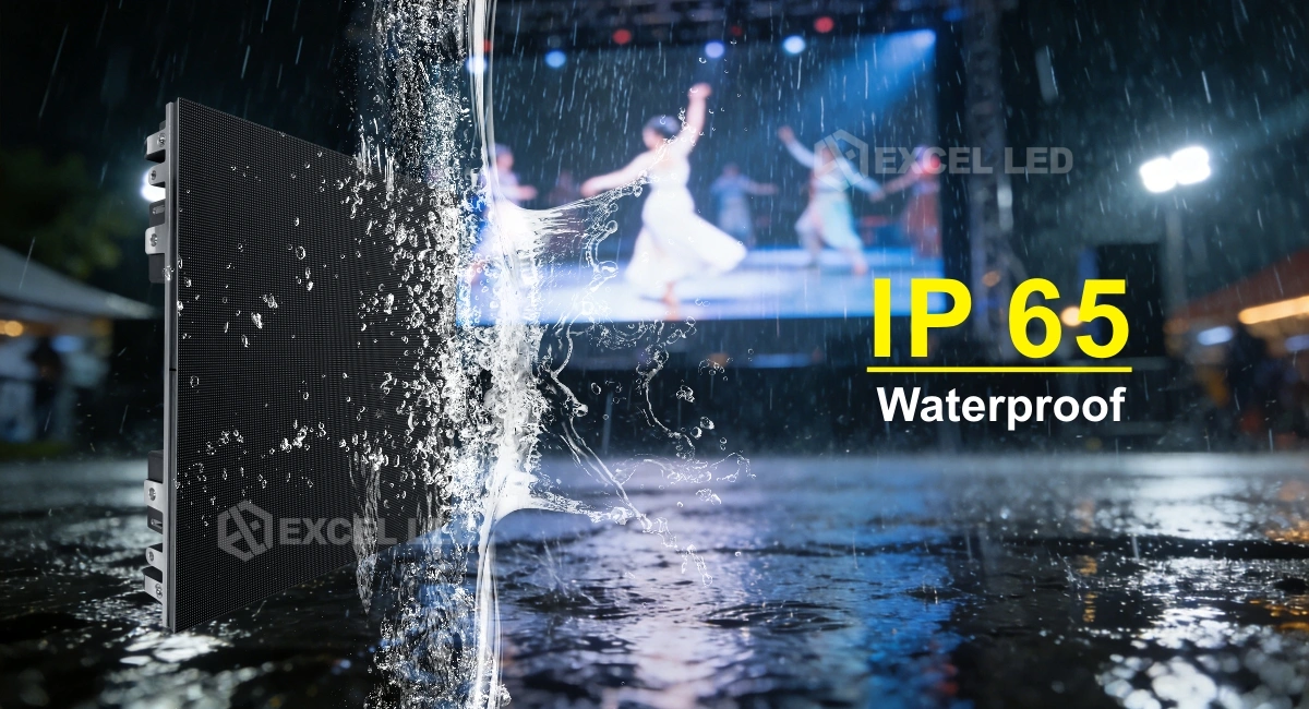 Indoor and outdoor LED video wall passing water test