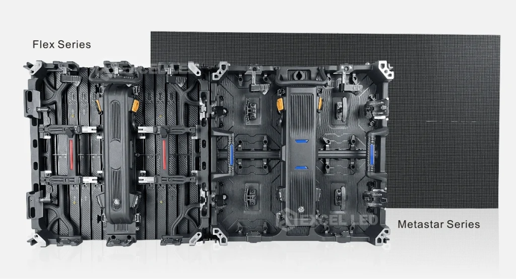 Flex curved rental LED display mixed splicing with Metastar panels