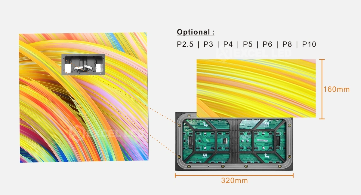 Universal 320x160mm module for outdoor LED billboard