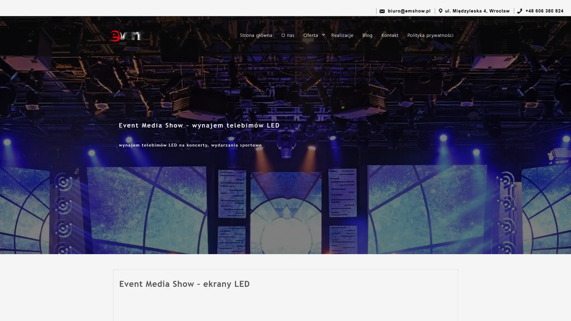 EMS LED Screen Rental Poland Official Website