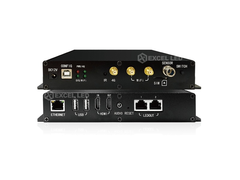 MB400S commercial LED display controller front panel sensor and config buttons view