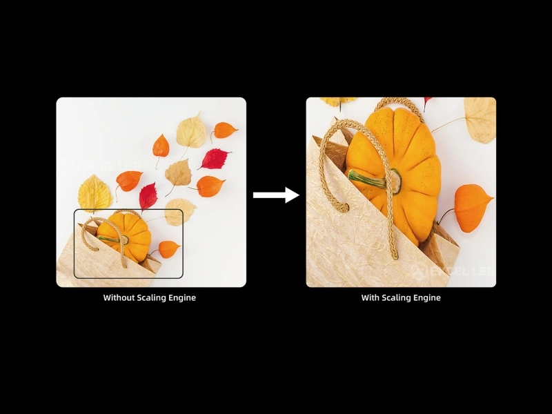 Mooncell V Series 4K video splicer scaling engine image quality comparison