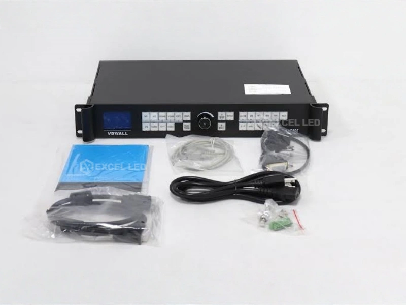VDWall LVP605 LED video processor packing list with power cord DVI cables RS232-RJ45 and net cable
