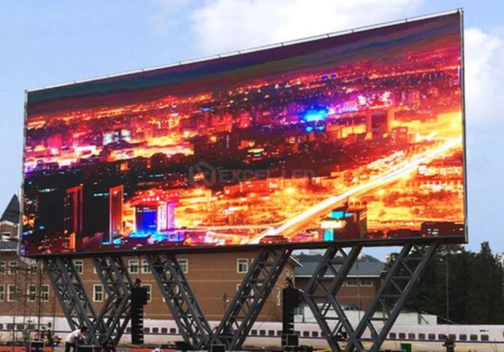 Double-sided outdoor LED billboard on steel truss, 180 sqm class aluminium cabinet project