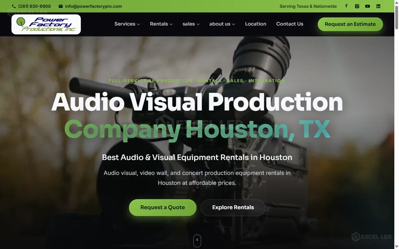 Power Factory Productions LED Screen Supplier Houston Official Website